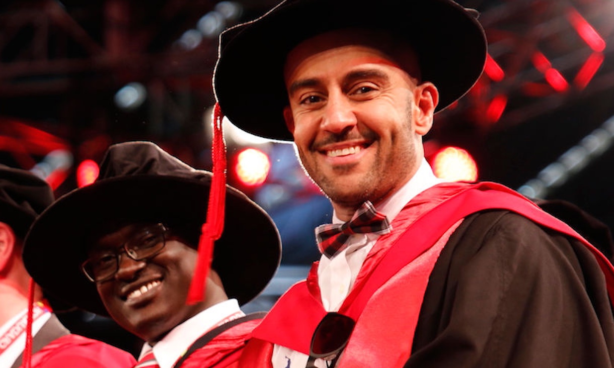 Doctoral students at Graduation Ceremony