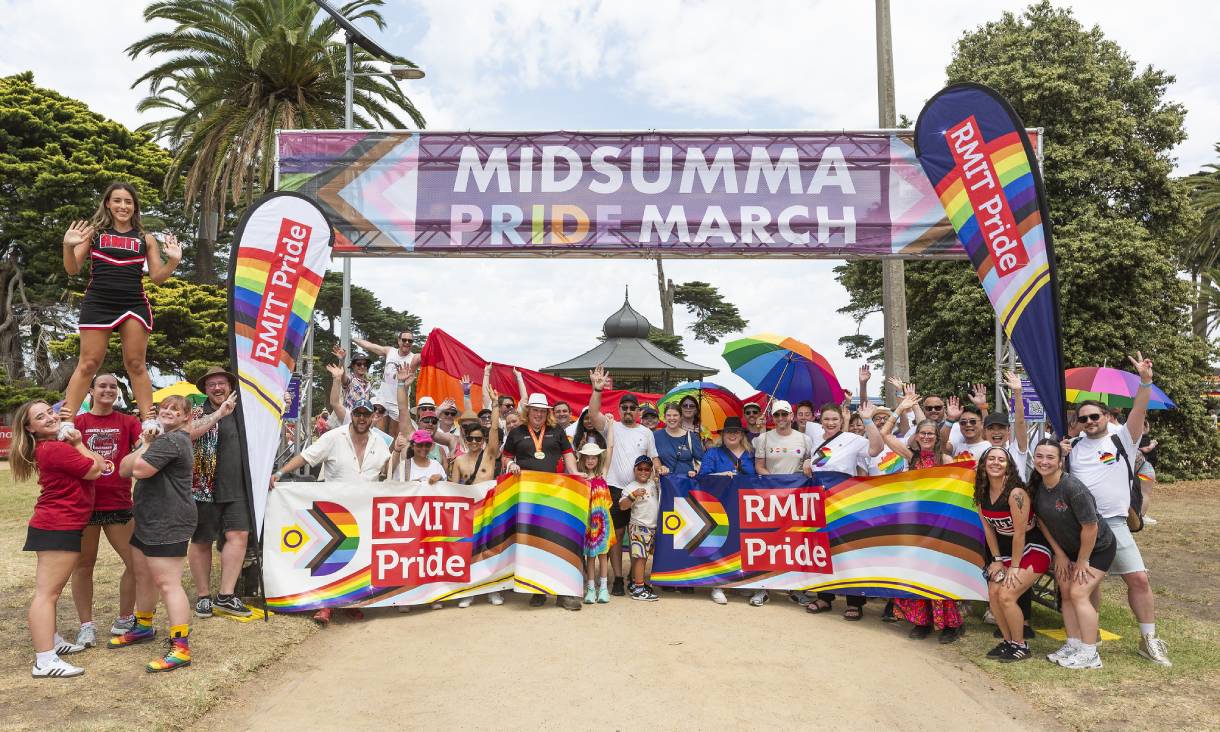 RMIT students and staff at the 2025 Midsumma Pride March